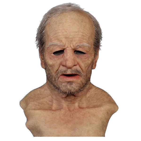 Halloween Adult Elder Man Latex Full Mask Face Cover Cosplay Headgear