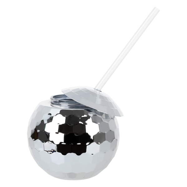 Disco Balls Cups Juomalasi Disco Flash Pyöreä kuppi kannella ja olkiviinilasi juomateepullo diskobaarijuhlatarvikkeille 580ml