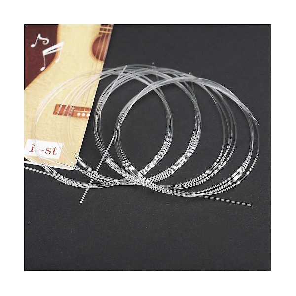 100 st Klassiska Gitarrsträngar Set Pläterad Super Lätt Klassisk Gitarr Klar Nylonsträngar, Transparent