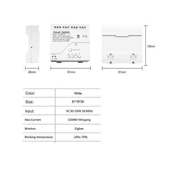 4ch Tuya Zigbee Smart Switch Module+fjernbetjening 85-250v Relay Smart Home fungerer med gateway til Alexa Go