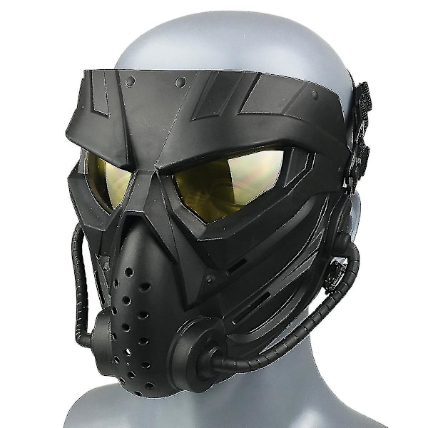 Airsoft / Cycling Mask, Outdoor Use, Full Face Masks Tactical Anti-fog Cs Cosplay Halloween For Adults And Youth Black