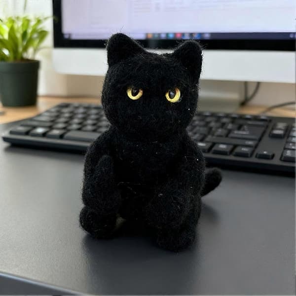 Sjov sort kat nålefilt