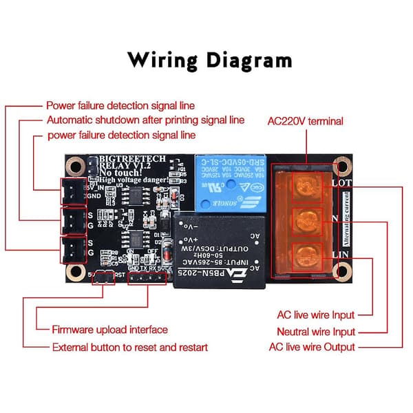 Bigtreetech Relay V1.2 Moduler Automatisk Nedlukning Moduler Efter Udskrivning