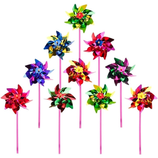 36 st Plast Regnbåge Pinwheel Gräsmatta Trädgård Gräsmatta Spinner Fun Fiesta Decor Flame Färger 15 x 36,5 cm (Slumpmässig färg)