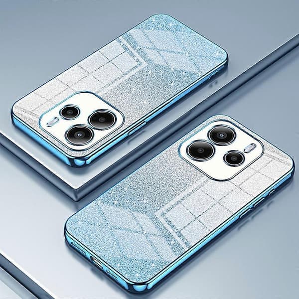 Elektroplettert Gradient Glitter TPU-telefondeksel til Xiaomi Redmi Note 14 4G (163,25 mm) - Blå