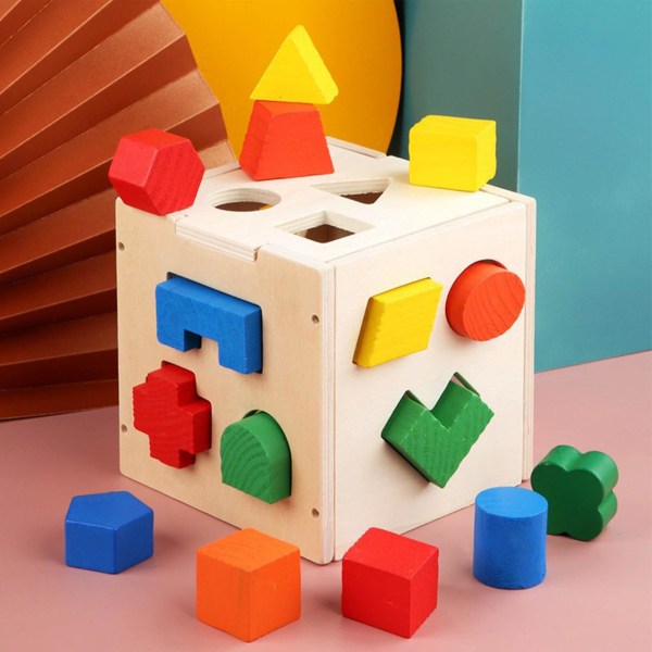 15 hullers børns 3d byggeklodser Pædagogisk geometrisk form matchende blokke til hjemmet