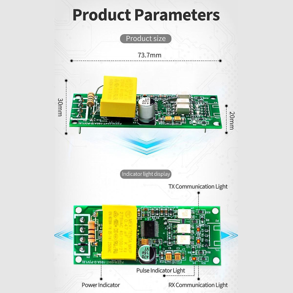 100A PZEM-004T 3.0 Versio Wattmetri KWh-mittari Jännite Amppeeri Virta Testimoduuli TTL Com2/com3/com4