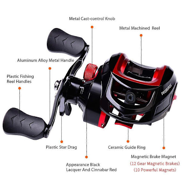 1x Baitcasting-kalastuskelan 3+1 BB Kevyt pyörä 10kg Max Drag Casting Reel
