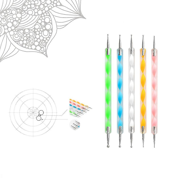 Mandala Tools 13-delars Set Polka Dot Målningsstav Punktborrpenna Akrylprickig Stick Leraverktyg