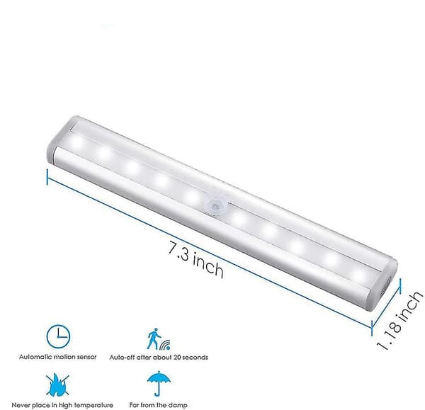 3-pack Uppgraderade USB Laddningsbara 10 LED Magnetiska Rörelsesensorlampor