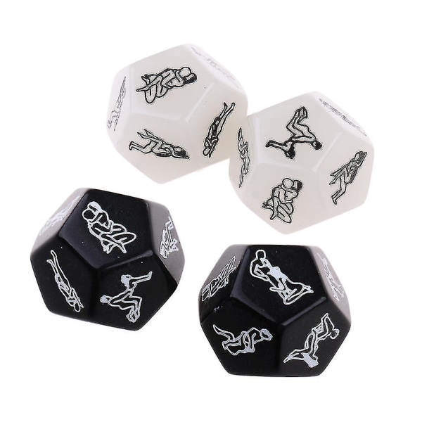 4 kpl Luminous Night Compitiabe Witheplay Erotic Dice D12 Bachelor Lovers Naughty Toys