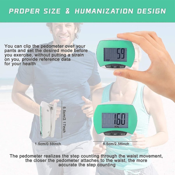 Podómetro multifunción podómetro for caminar Simple podómetro deportivo portátil con klip for hombres y mujeres K