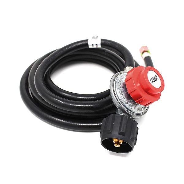 4 fot høytrykksregulator med justerbar trykk fra 0-20 PSI, med -1 type slange - fungerer med propanbeholdere