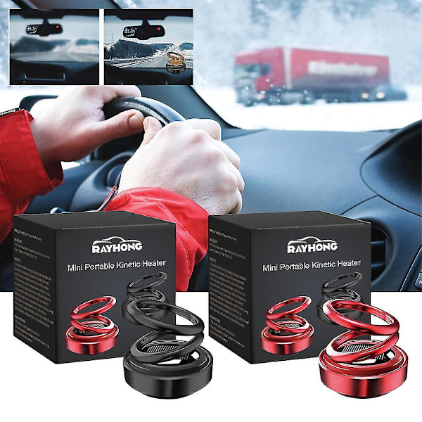 1-2 stk Ny Bærbar Kinetisk Mini Varmer Auto Roterende Mini Sol Dobbelt Ring