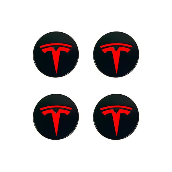 Passer for Tesla Tesla Model 3 Nav Caps Logo - Sølv Sølv Logo (blank) (fire pakker)