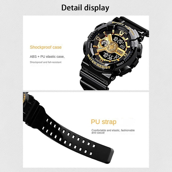 Mode Militär Herr Sport Digital Kvarts Analog Vattentät Armbandsur