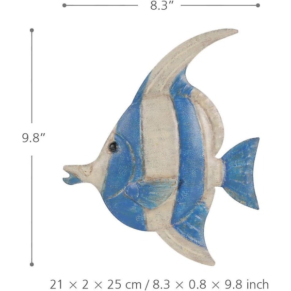 Väggdekoration med fiskmotiv Typ 1 - Dekorativ järnväggkonst, kreativ prydnad, hantverk, väggram, hängande, marint liv