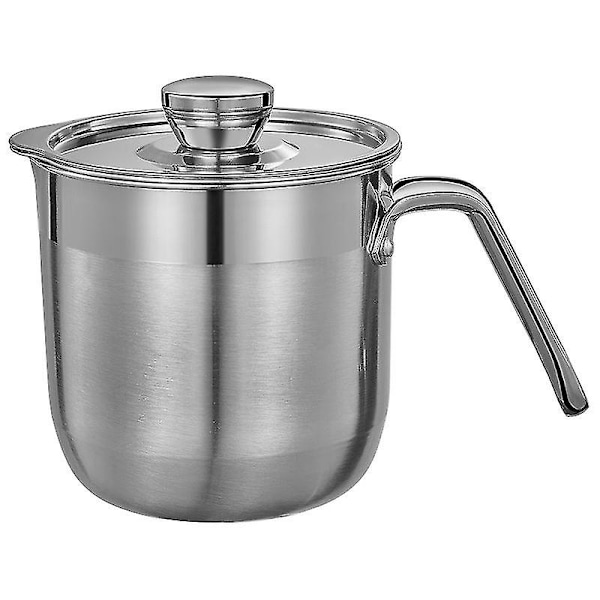 Eggeplommeskiller, rustfritt stål eggehvitefilter med beholderlokk for matlaging og baking, stor kapasitet (1 sett, sølv)
