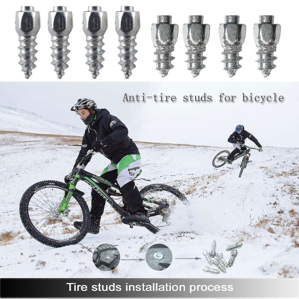 100 kpl polkupyörän renkaiden nastat lumipiikit liukuesteruuvit renkaiden piikit (koko: A)