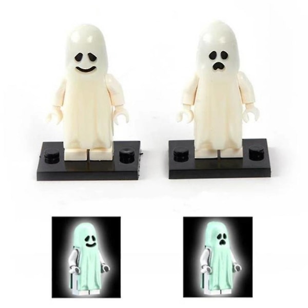 Spøgelsesmodel Actionfigurer Abs Smilende Lysende Rædsel Byggeklodser Legetøj Små Mursten Legetøj Minifigur