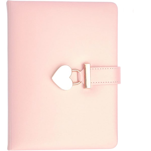 -Tyttöjen päiväkirja lukolla ja avaimella tytöille Salaiset lasten päiväkirjat tytöille vaaleanpunainen sydän lukittava päiväkirja tekonahka kultavuorattu muistivihko kynällä Teen W
