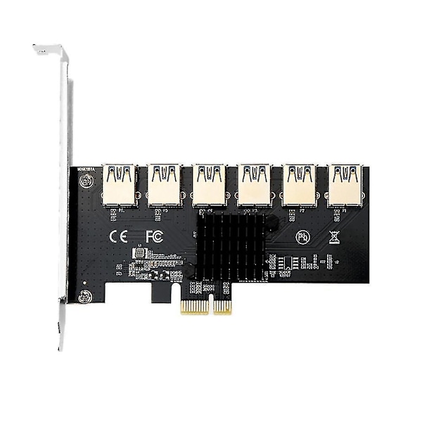 Pci-e Riser Card Pci-e 1x To 6 Usb 3.0 Graphics Adapter Card New