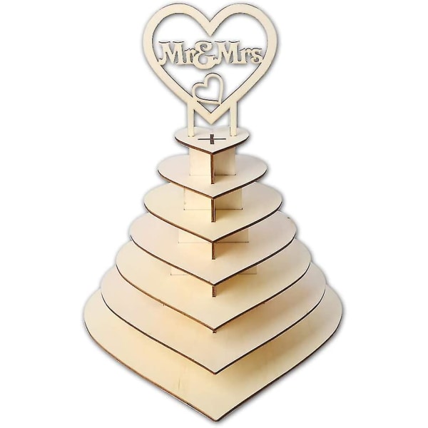 7 Tier hjerteformet personlig pyramide bryllup chokolade dessert slik