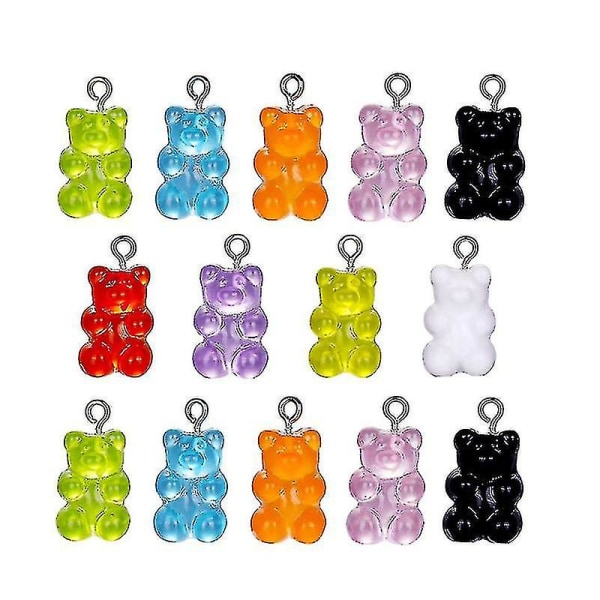 70 st färgglada björnhängen hartsbjörn nyckelringar