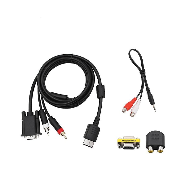 Vga-kabel för Dreamcast High Definition+3,5 mm till 2-hane Rca-adapter spelkonsol Hd-adapterkabel