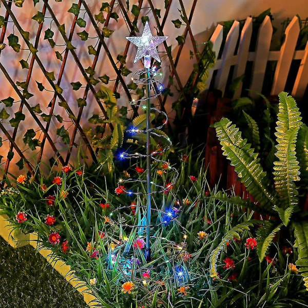 Solcelled Julelys Utendørs Utendørs Julelys Solcelled Julelys Led Jule Stjerne Fe Lys Solcelled Juletre Fargerike Lys