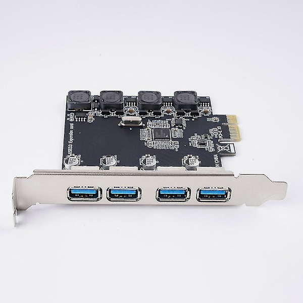 Pnu-4u Pci-e Til Usb3.0 Desktop Udvidelseskort Overførsel 4-port Ny