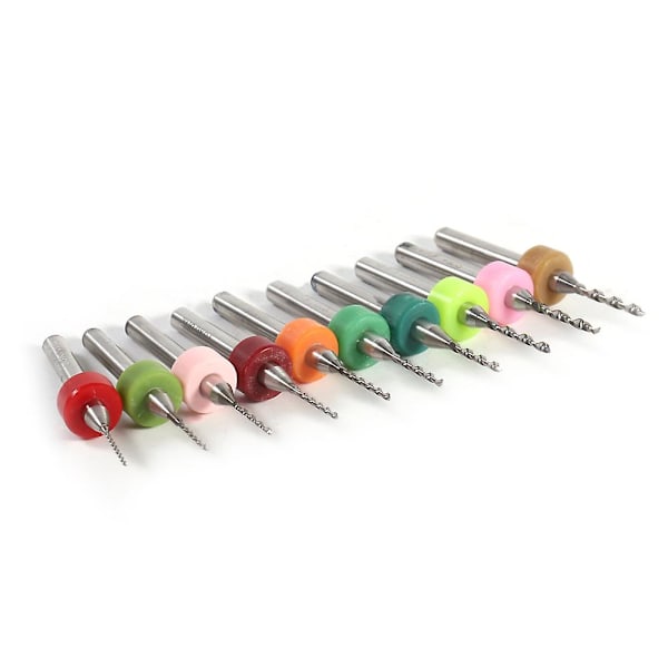 Mini Mikroborekroner i Cementeret Karbid 0,6-1,5 mm til CNC PCB Printkort 10 stk.