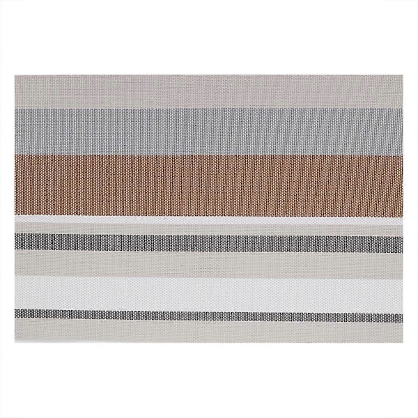 4 kpl 30 * 45 cm tyylikkäitä PVC-raidallisia neliömäisiä lämmönkestäviä alustoja pöytäliinaa varten (Beige)