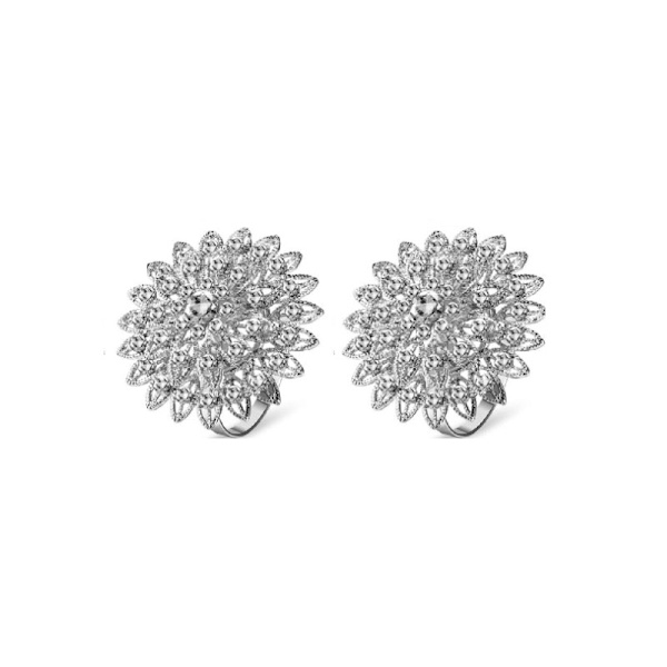 6 stk Gull Blomst Serviettringer Legering Blomster Rhinestone Serviettringer Krystall Rhinestone Serviettringholder til Bryllup Bursdag Jul Middag Hjem