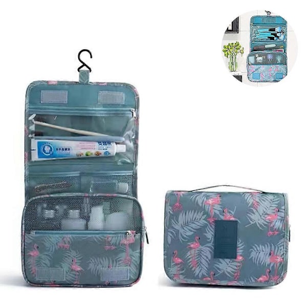 Piao Grå Flamingos 1 St Toalettväska Att Hänga - Stor Kosmetisk Makeup Reseväska För Män & Kvinnor Med Stabil Haken