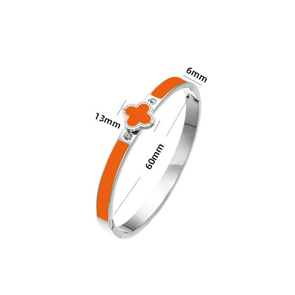 Armband i titanstål, rostfritt stål, bleknar inte, tjejers avancerade nya fyrklöver, flera färgalternativ