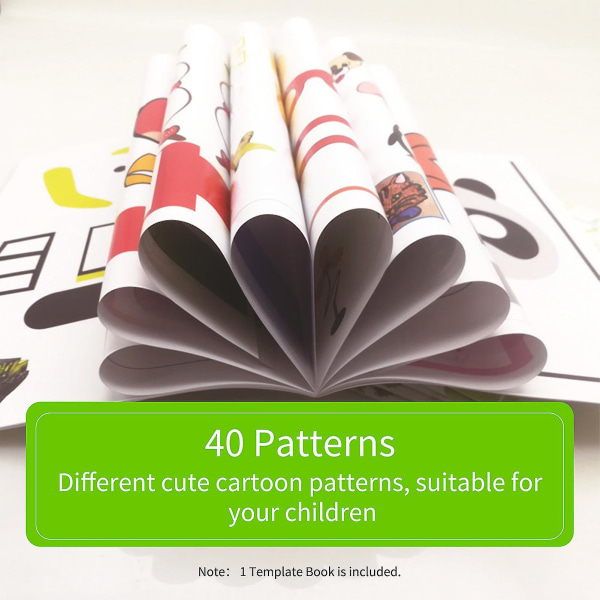 3D-kynämallikirja 3D-tulostukseen kynäpiirustusstensiilit 40 piirustuskuvio ilmaisella läpinäkyvällä mallilla lapsille Tee itse