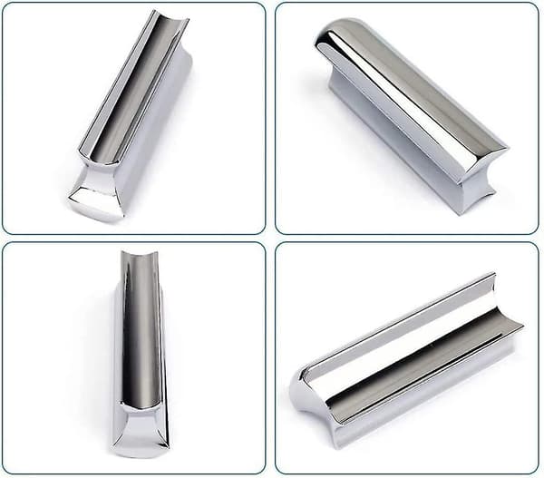 Gitarr Slide Bar Set Stål Ton Bar Med 4 Finger Plektrum För Elektrisk Gitarr Silver Stål Slide Bar Gitarr (silver) (5 st)