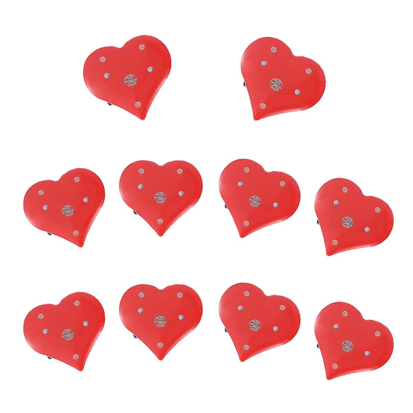 10 stk Love Heart Blinkende Brosje Led Brosje Blinkende Lys Brosje For Valentine's Day Supplies (rød)