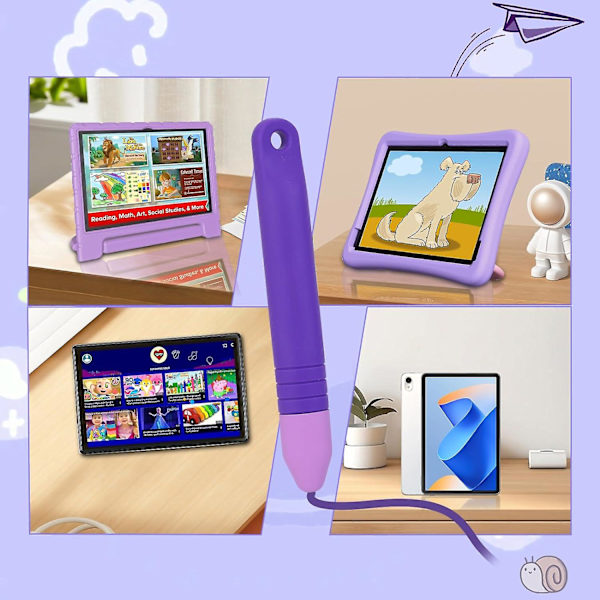 2 stk. Børnevenlige Stylus Penne til Alle Touch Screen Enheder med Anti-Rullende Tethers, Børne Stylus Pen Til Kindle Tablets Udforsk Kreativitet