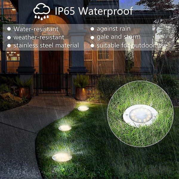 Solcelle Hagelys 12 LED 4-pakning Hvite Hagelys