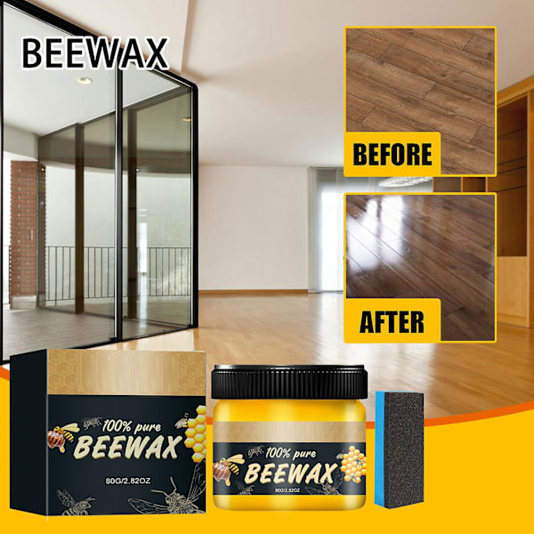 Trävax Beewax, Multifunktionell Bivax Möbelpolish Bivax För Golv Bordsstol Skåpvård, Anti-sprickbildning