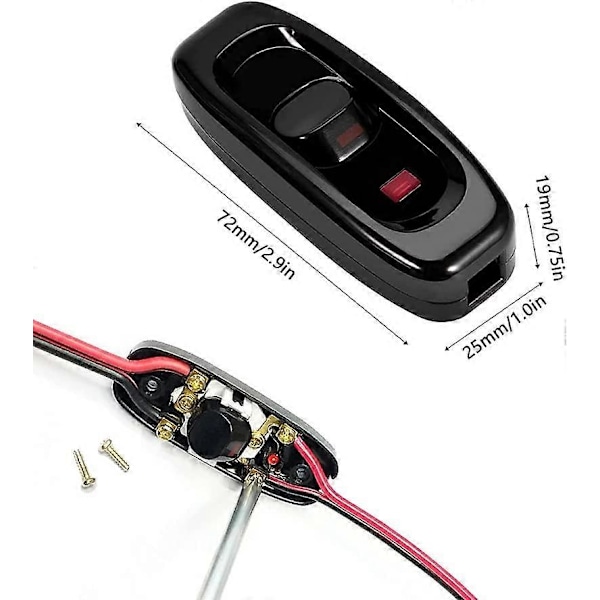 CIYOU Inline-brytare/lampa/ljusbrytare (2)