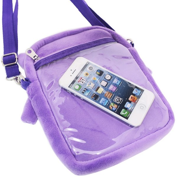 Søt tegneserie Pada Duck lilla Gengar messenger bag mobiltelefonveske dame barn skulder bag