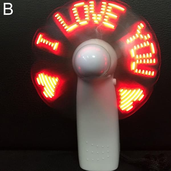 LED blinkende lys håndholdt miniventilator red