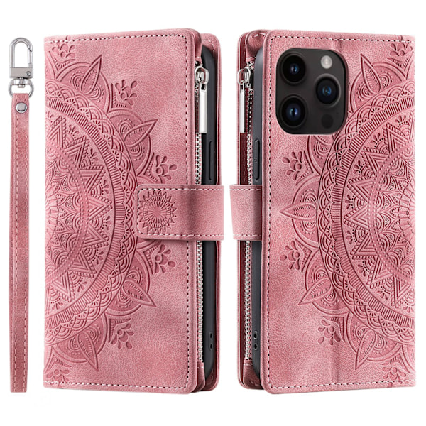 iPhxne15 mobiltelefon etui mandala pung beskyttende etui pink