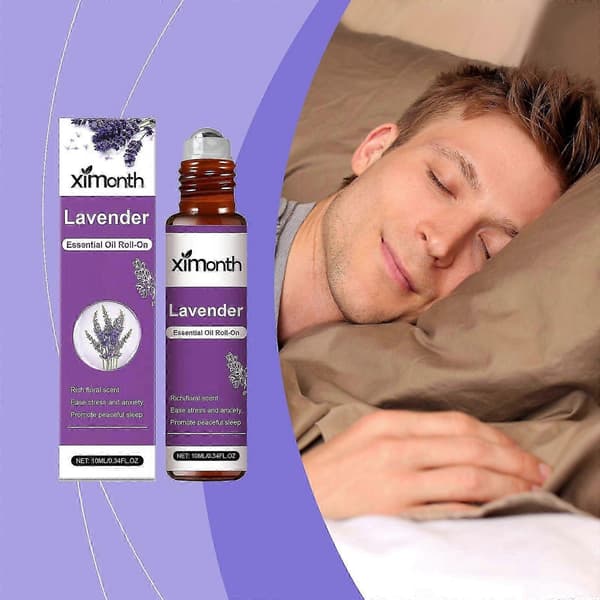Lavendel eterisk olje Roll-On for bedre søvn, eterisk olje Roll-On for avslappende søvn og avslapning 3pcs