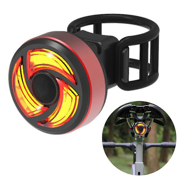Baglygte LED Lys Sikkerhedsadvarsel Blinklys USB Genopladelig 3 Lystilstande Cykel Advarselslys