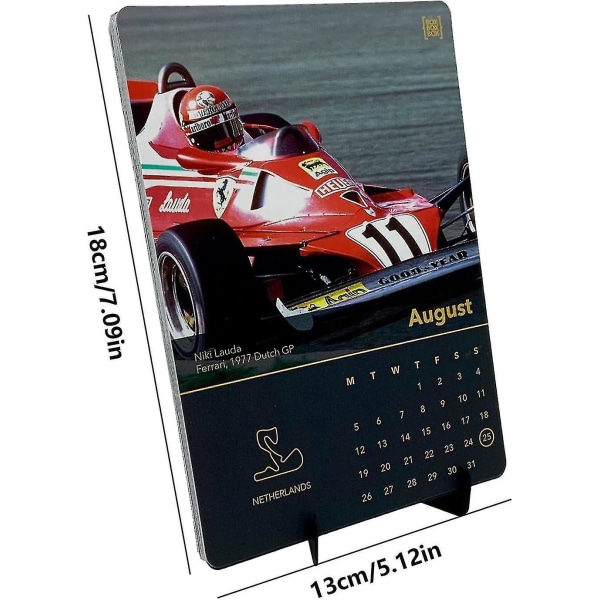 2024-kalender, 2024 Formel 1-kalender, Formulas Ones Racing-kalender, 12 måneders bærbar skrivebordskalender, gave til F1-fans