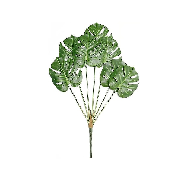 Kunstige Planteblade Faux Skildpaddeblade Tropiske Bigpalm Træblade Blad Kunstige Planter Til P